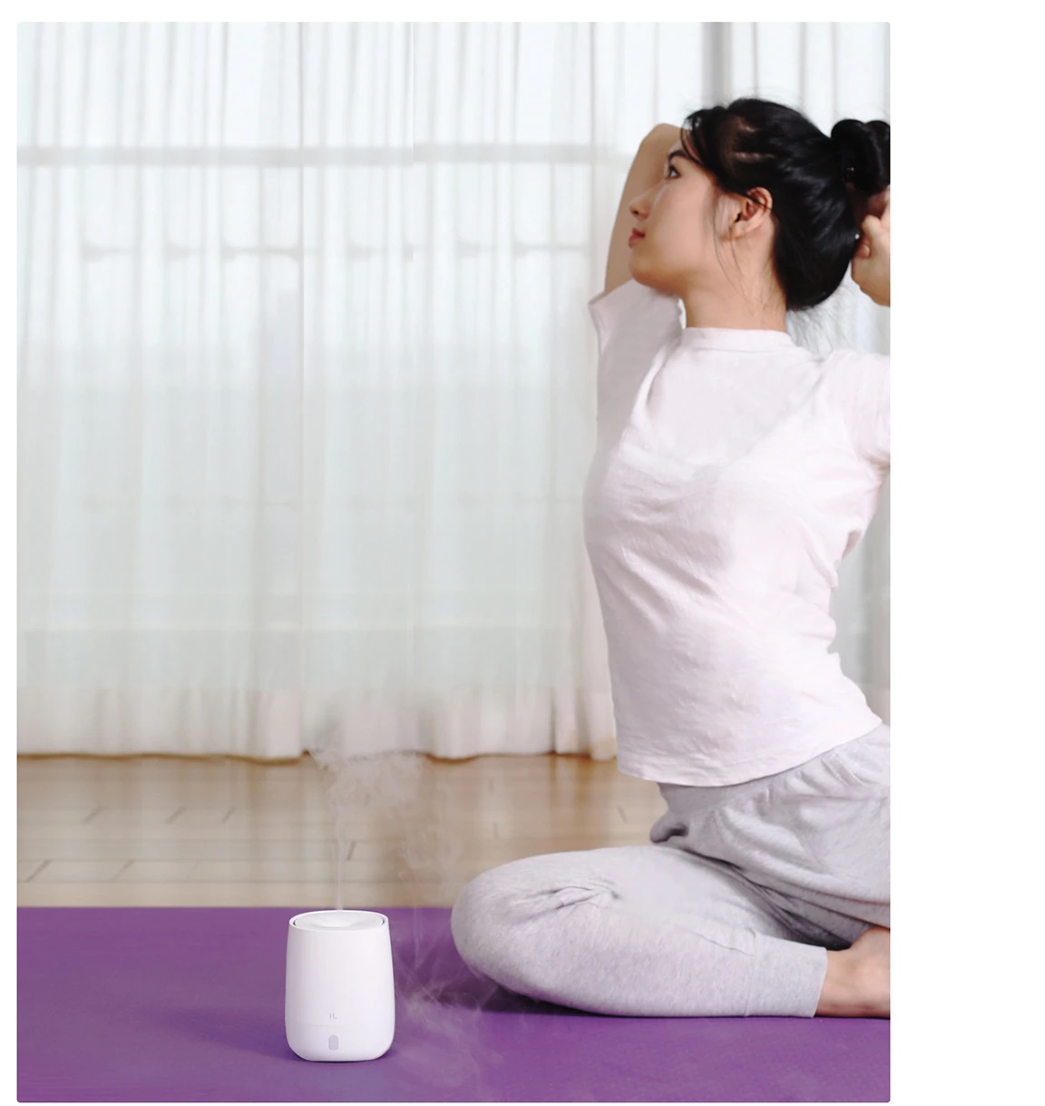 Máy khuếch tán tinh dầu Xiaomi HL mini cổng USB 120ml nhỏ gọn tích hợp đèn ngủ cho xe hơi/gia đình/yoga