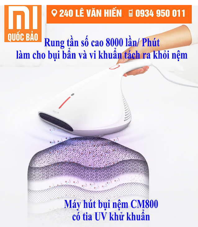 Máy Hút Bụi Khử Khuẩn Bằng Tia UV & Vệ Sinh Giường Nệm Cầm Tay Deerma DEM-CM800