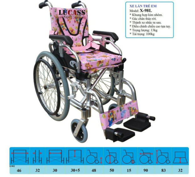 Xe Lăn Trẻ em Lucass X98L