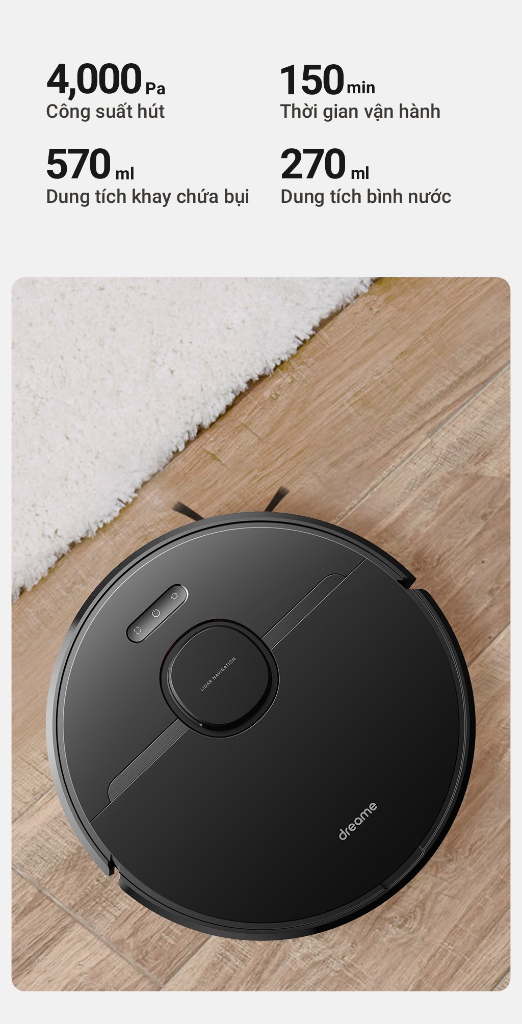 Máy hút bụi, lau sàn thông minh Dreame D9 Pro