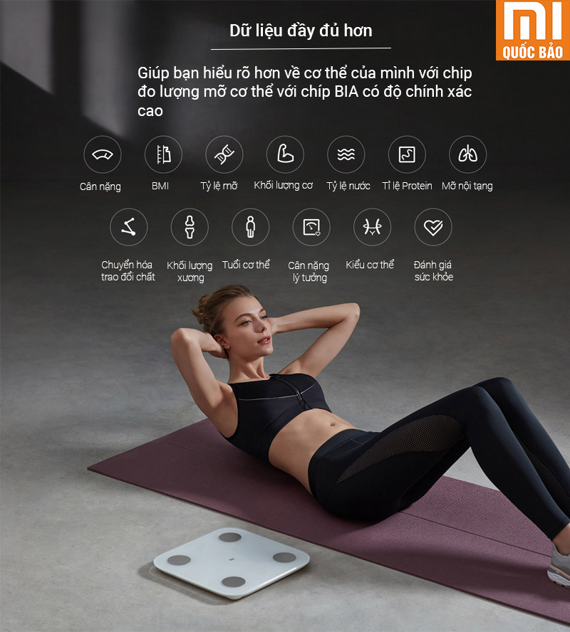 CÂN THÔNG MINH XIAOMI- MI COMPOSITION SCALE 2- ĐO CHỈ SỐ BMI CƠ THỂ