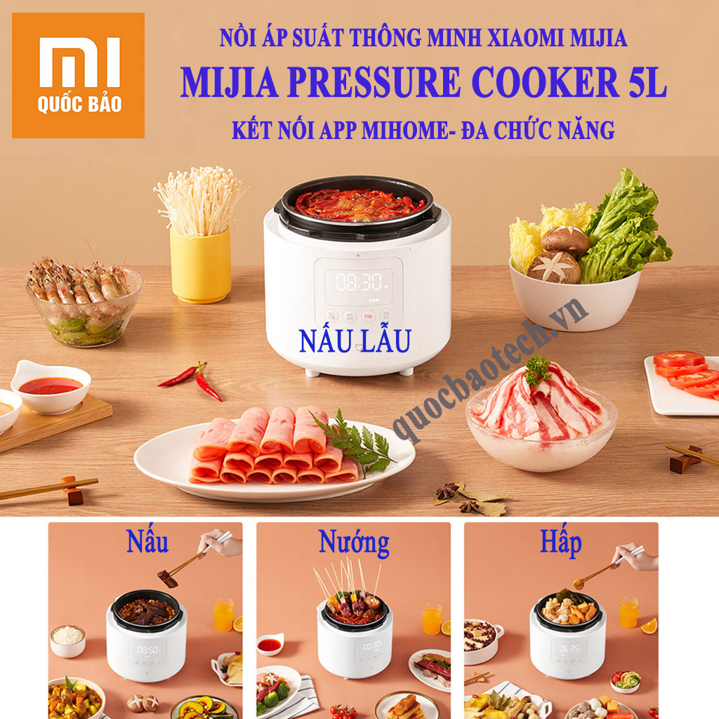 Nồi áp suất thông minh Xiaomi Mijia Intelligent Pressure Cooker 5L - Đa chế độ, kết nối APP MIHOME