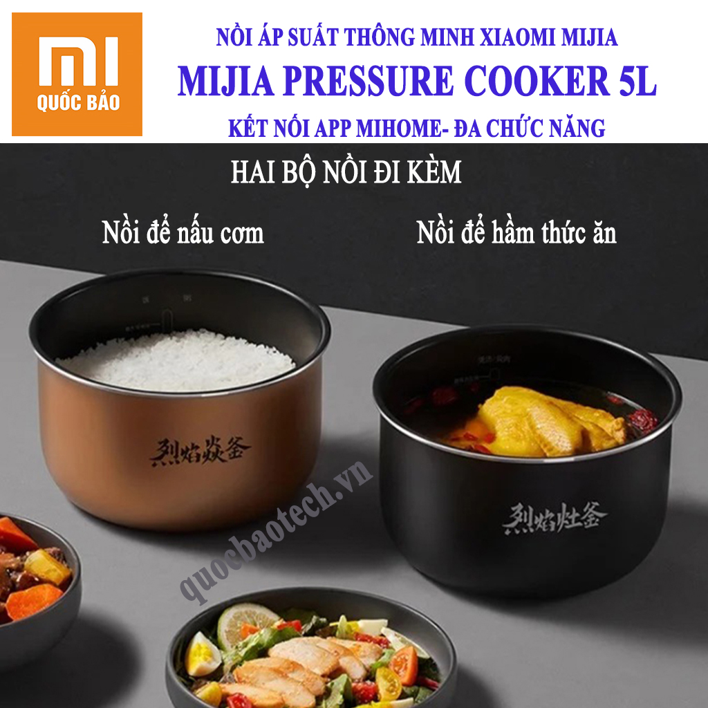 Nồi áp suất thông minh Xiaomi Mijia Intelligent Pressure Cooker 5L - Đa chế độ, kết nối APP MIHOME