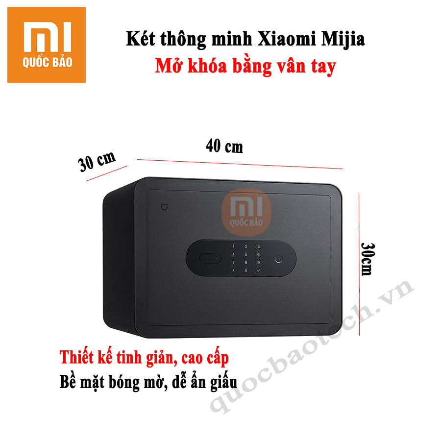 Két sắt thông minh Xiaomi Mijia Smart Safe Deposit Box, Khóa mật mã, khóa điện tử vân tay, Mở khóa qua app Mihome